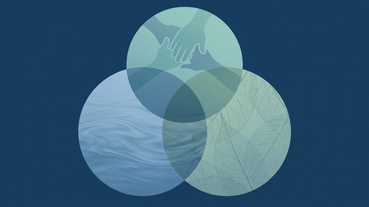 Vedecká infografika znázorňujúca rámec Aquaculture Performance Indicators, tri piliere (environmentálny, ekonomický…